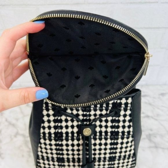 Kate Spade Leila Tweed Fabric Medium Flap Backpack - Picture 7 of 11